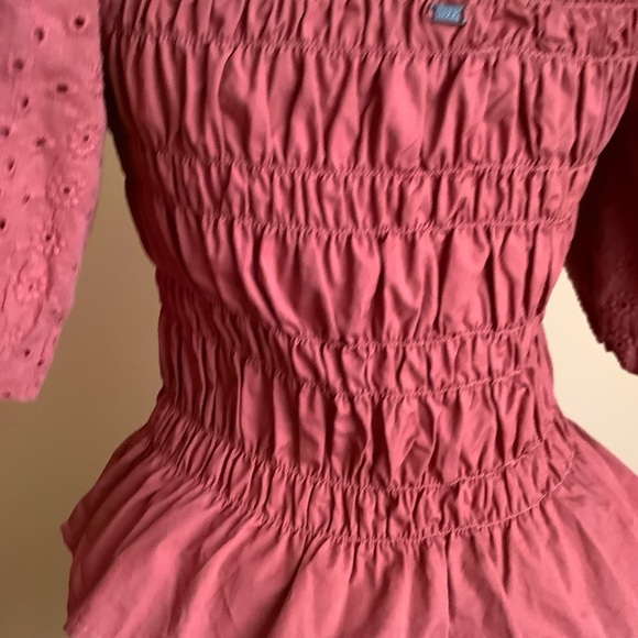 MEXX 2-Piece Smocked Peplum Eyelet Puff Sleeve Shorts Set Size M - Picture 6 of 16